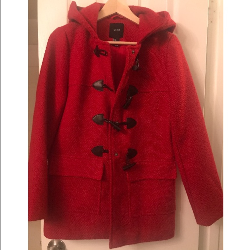 Red Coat W/ hoodie